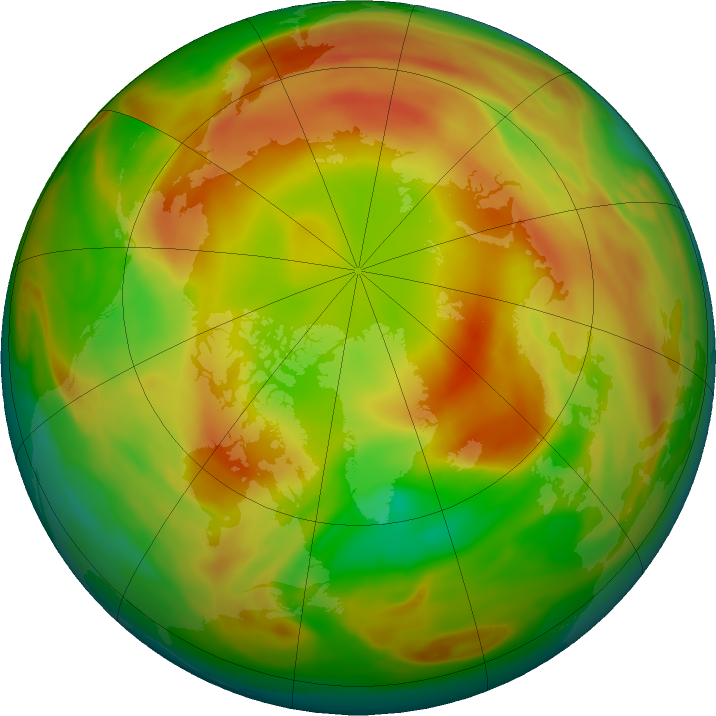Arctic ozone map for 04 April 2021